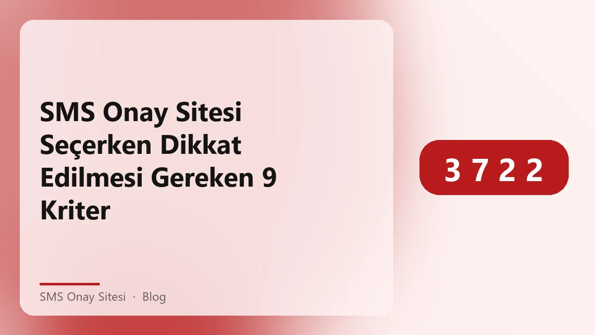 Sms onay sitesi ile ilgili dikkat edilmesi gereken kriterler